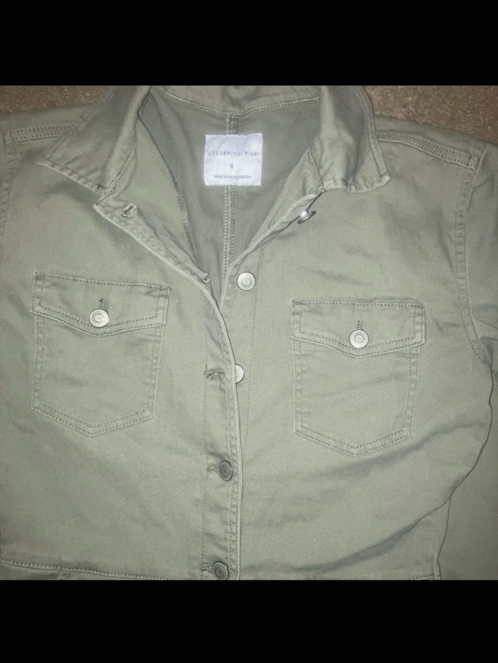 Celebrity Pink Olive Green Short-Sleeve Utility Jumpsuit - Picture 2 of 12